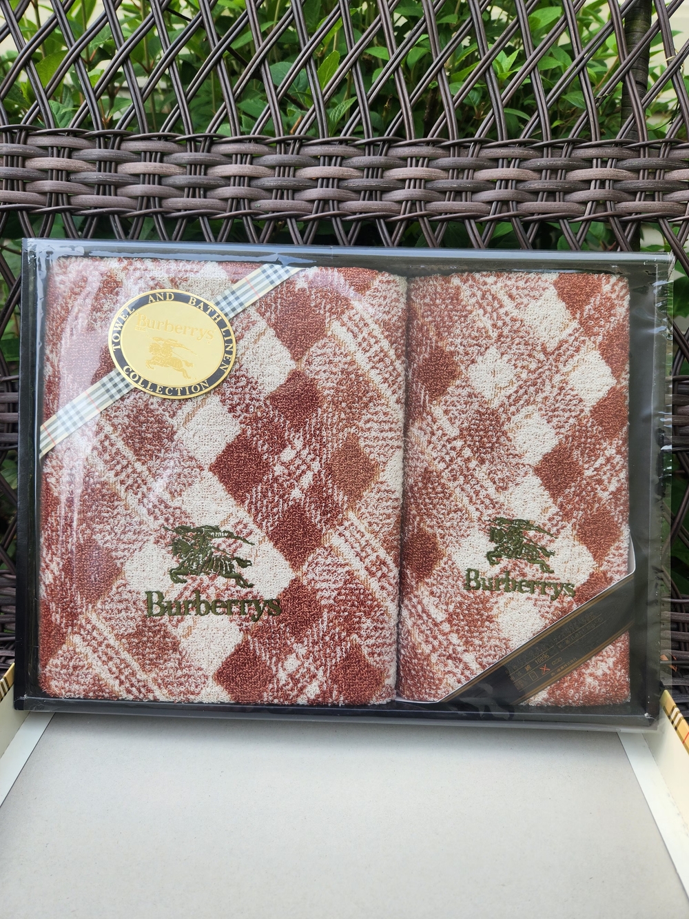 Vintage Burberrys London Plaid Towel Gift Set NIB 100% Cotton - Picture 8 of 9